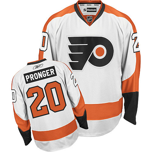 Best Philadelphia Flyers 20 Chris Pronger White NHL Hockey Jersey